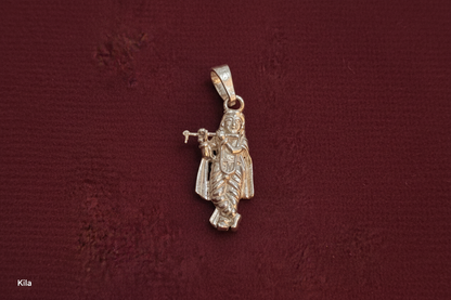 92.5 Silver Krishna Design Pendant – Elegant Traditional Style