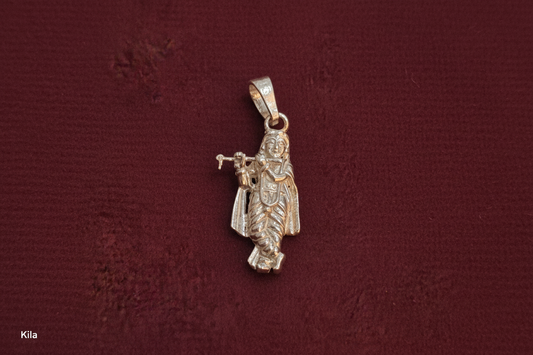 92.5 Silver Krishna Design Pendant – Elegant Traditional Style