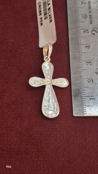 92.5 Silver Cross Design Pendant – Classic Elegant Style