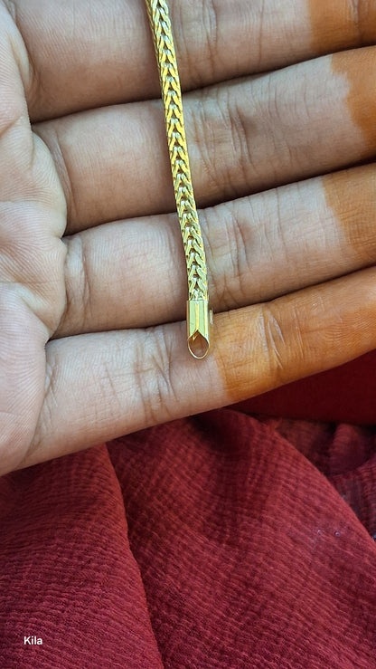 92.5 Silver Gold Plated Thaali Chain 19 Inches | Stylish Traditional Design | Elegant Jewellery