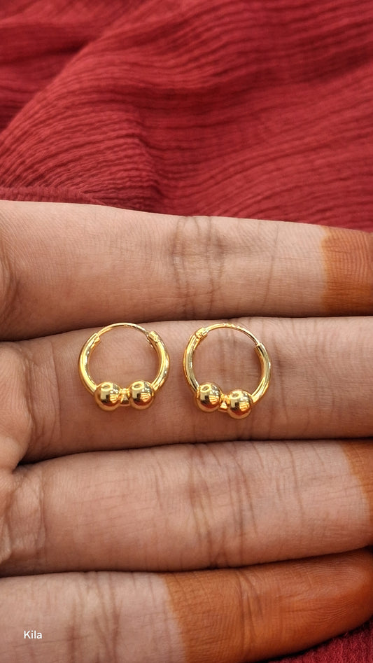 Silver stylish gold plated earrings