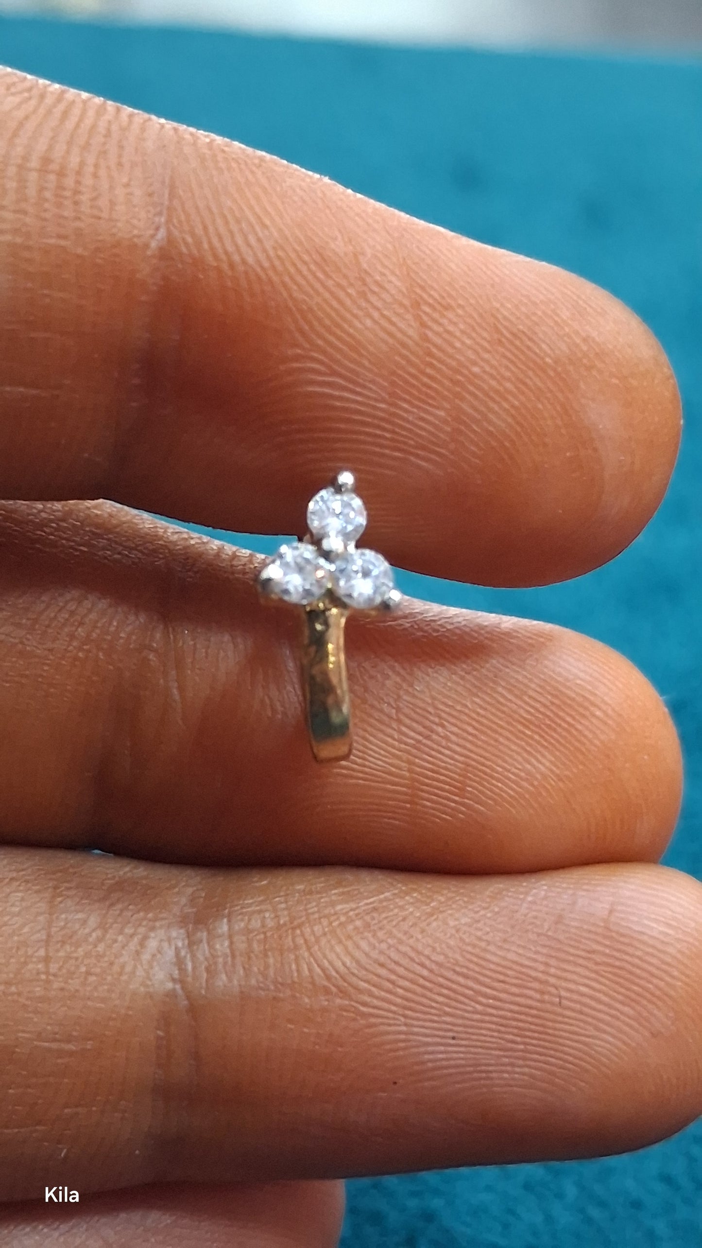 92.5 Silver Gold Plated Nose Pin | Stylish Minimal Design | Elegant Jewellery