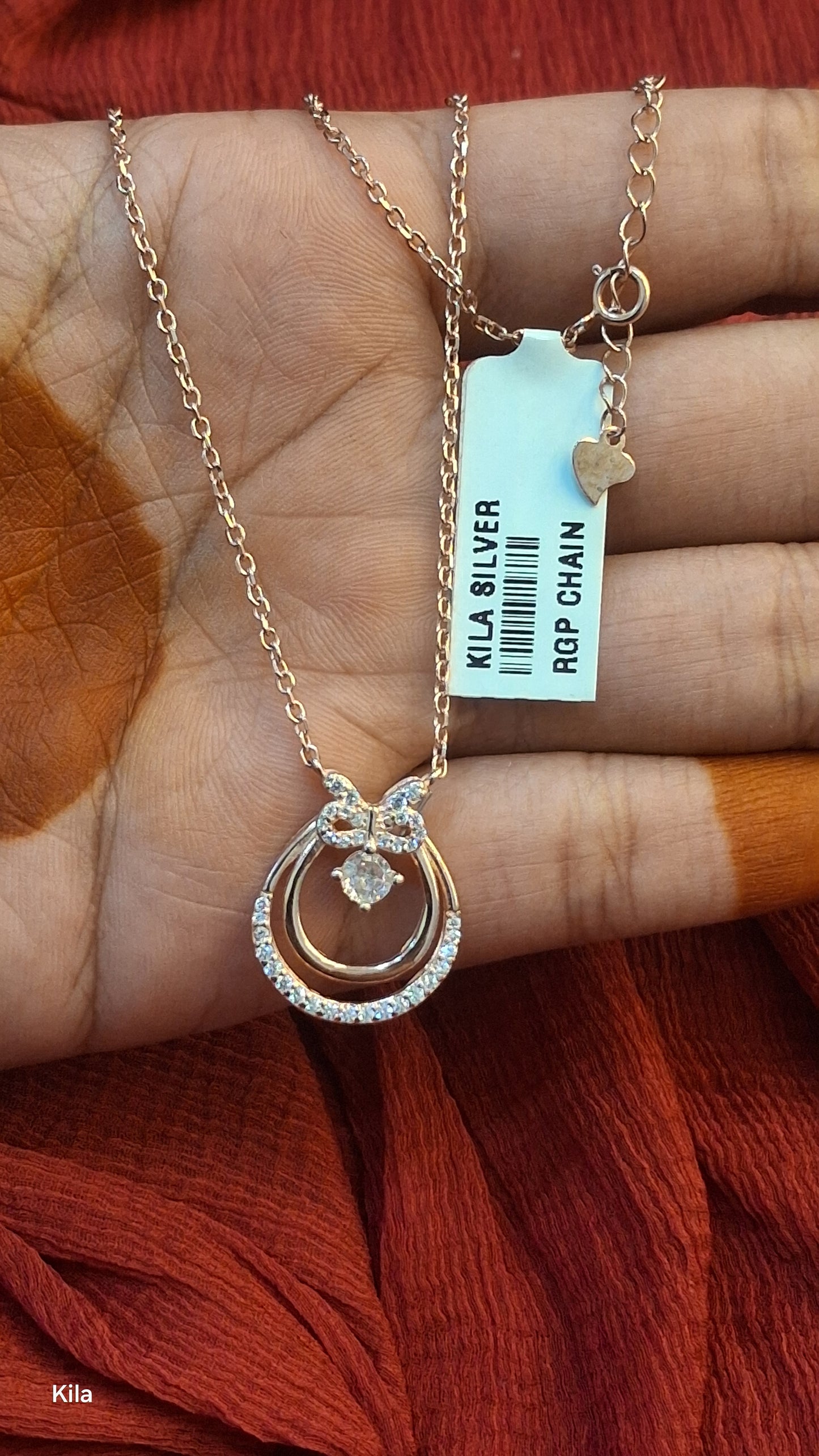925 Silver Rose Gold Plated Chain 18 Inches | Stylish Elegant Design | Jewellery