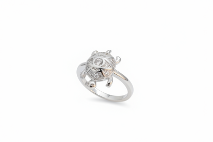 92.5 Silver Classic Tortoise Ring | Traditional Good Luck Design | Jewellery