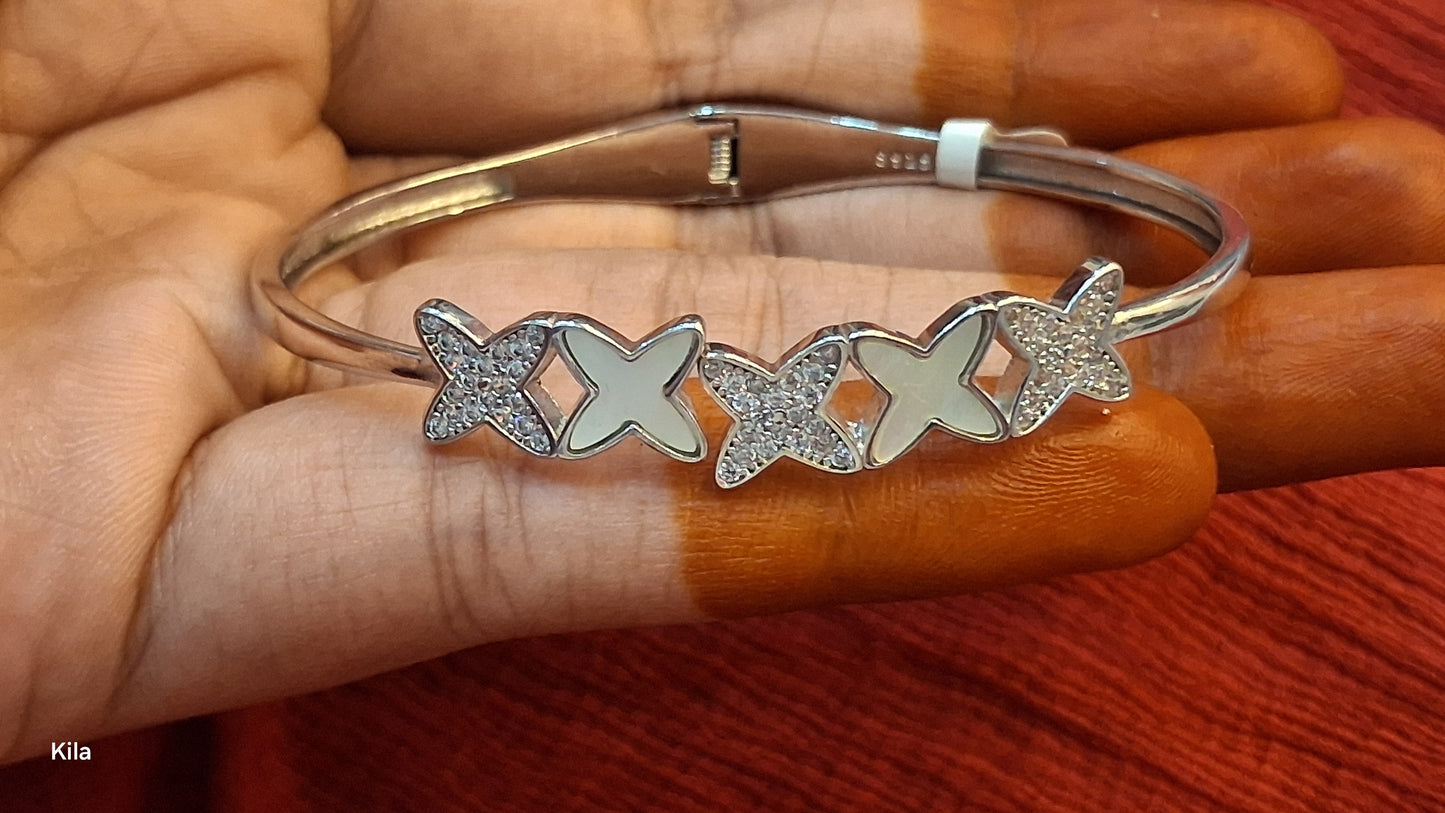92.5 Silver Kada | Stylish Refined Design | Elegant Jewellery
