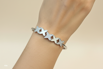92.5 Silver Kada | Stylish Refined Design | Elegant Jewellery