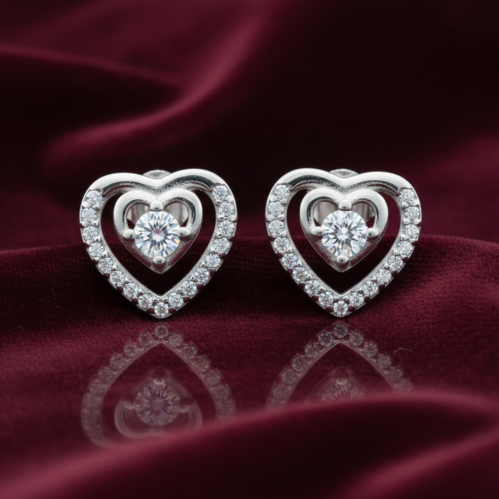 92.5 Silver Studs | Stylish Elegant Design | Everyday Jewellery