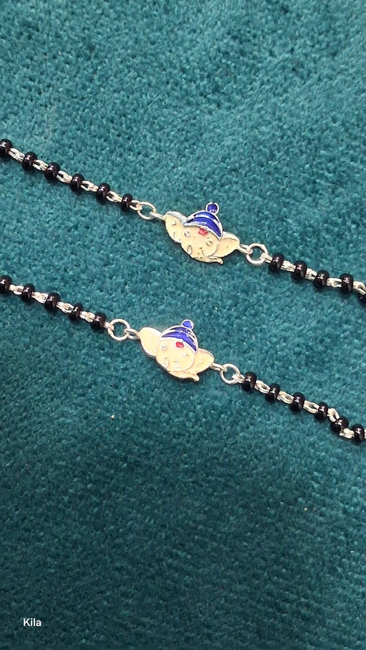 92.5 Silver Ganesha Kids kadas | Stylish Spiritual Design | Elegant Jewellery