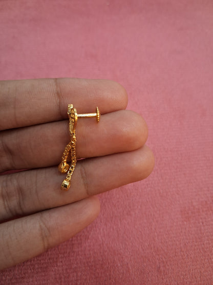 92.5 Silver Heart Shape Gold Plated Earrings | Romantic Elegant Design | Jewellery