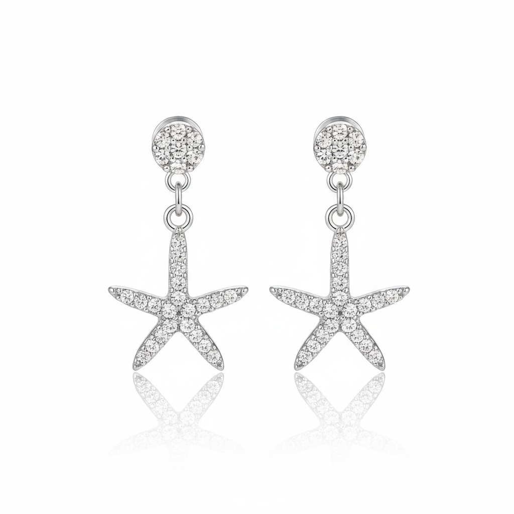 92.5 Silver Star Earrings | Stylish Trendy Design | Elegant Jewellery