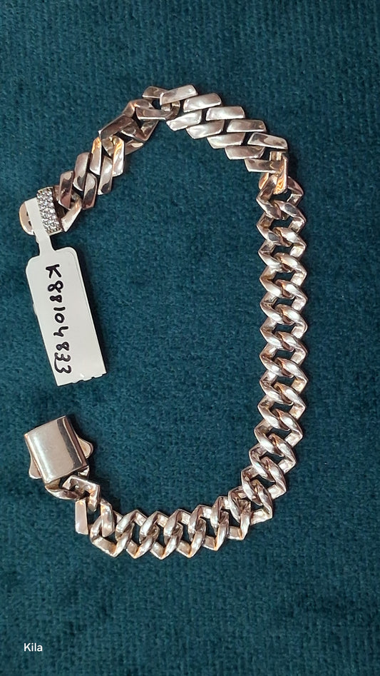 92.5 Silver Men’s Bracelet 8 Inches | Stylish Bold Finish | Elegant Fashion Jewellery