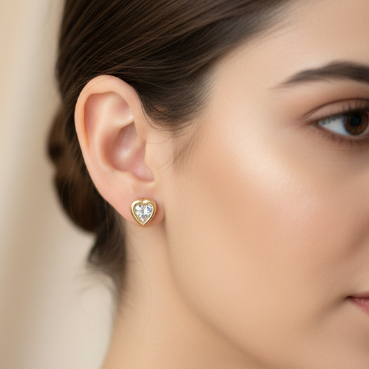92.5 Silver Gold Plated Studs | Stylish Elegant Design | Everyday Jewellery