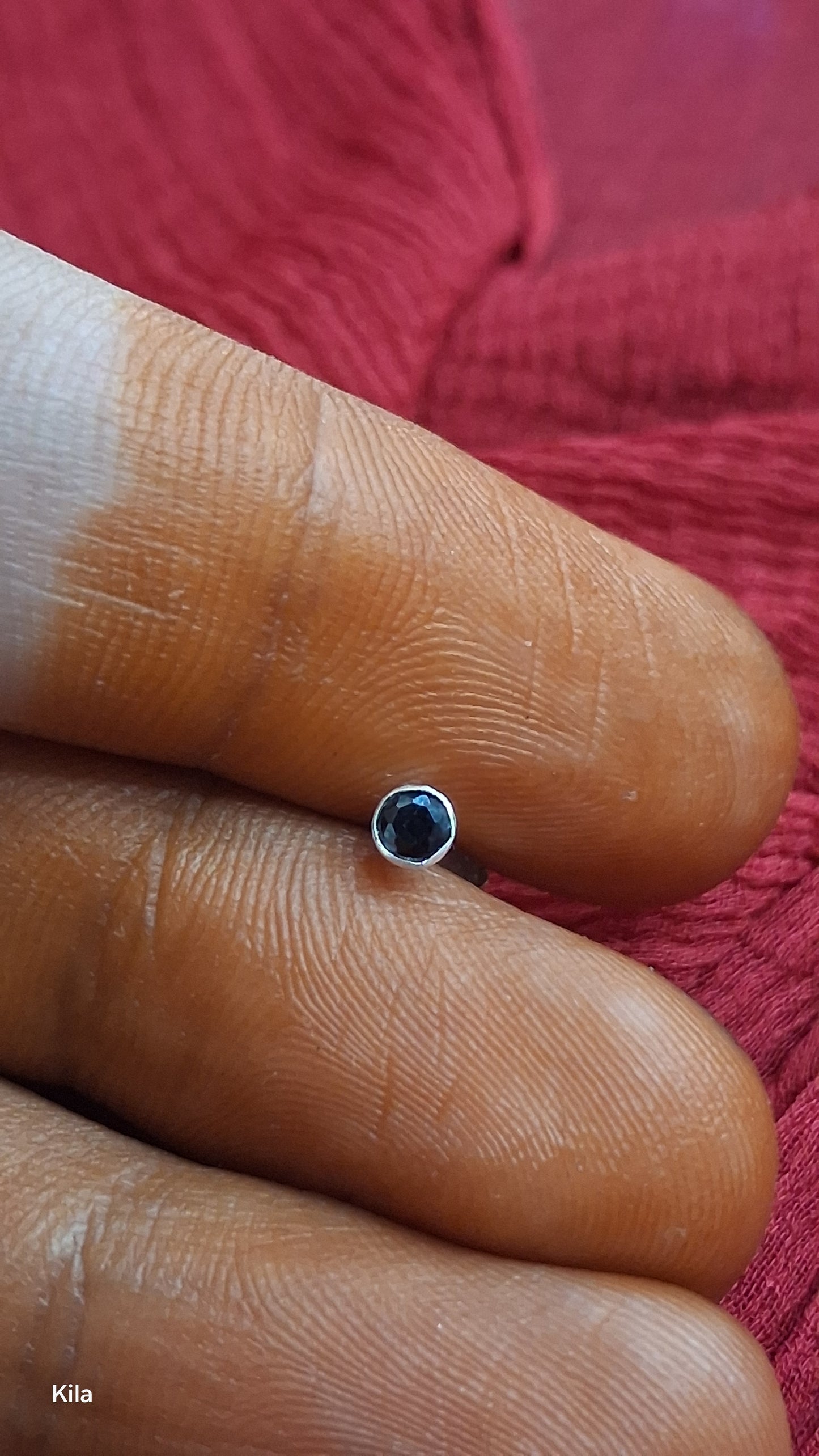 92.5 Silver Men’s Stud (Single) Black Stone | Stylish Bold Design | Elegant Jewellery