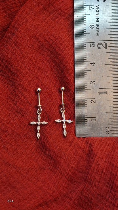 92.5 Silver Cross Design Bugadi – Elegant Minimal Style Jewellery