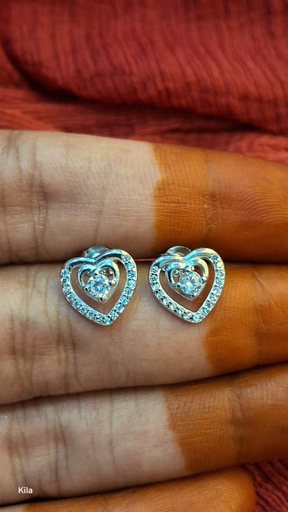 92.5 Silver Studs | Stylish Elegant Design | Everyday Jewellery