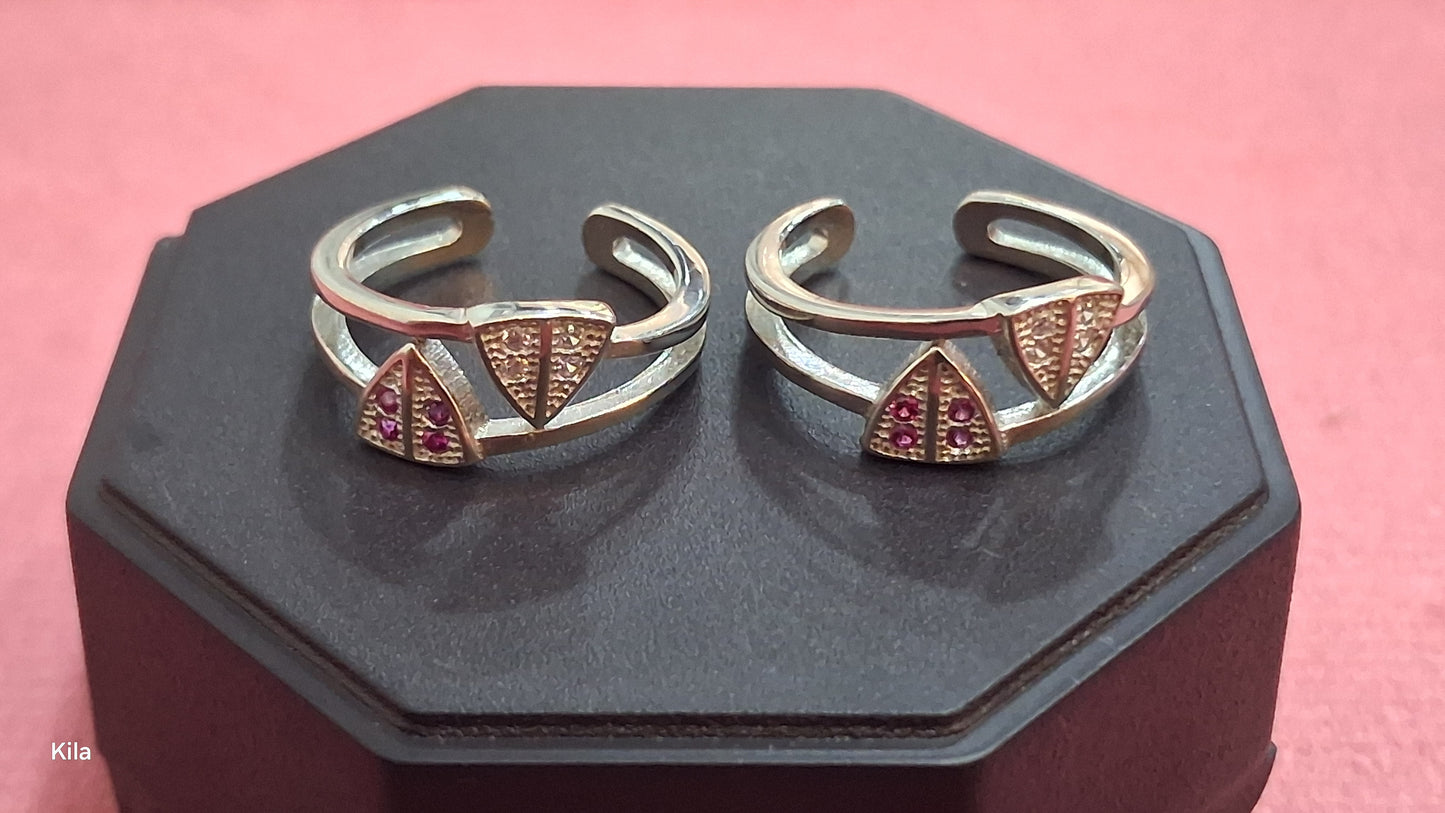 92.5 Silver Stylish Toe Rings | Minimal Elegant Design | Jewellery