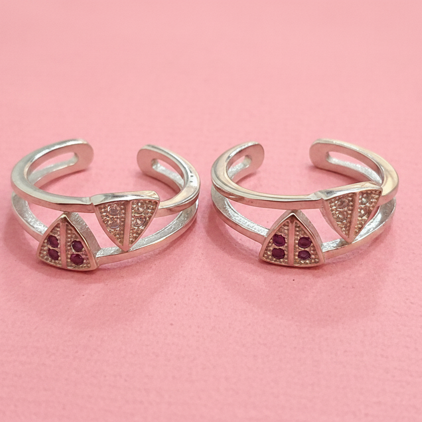 92.5 Silver Stylish Toe Rings | Minimal Elegant Design | Jewellery