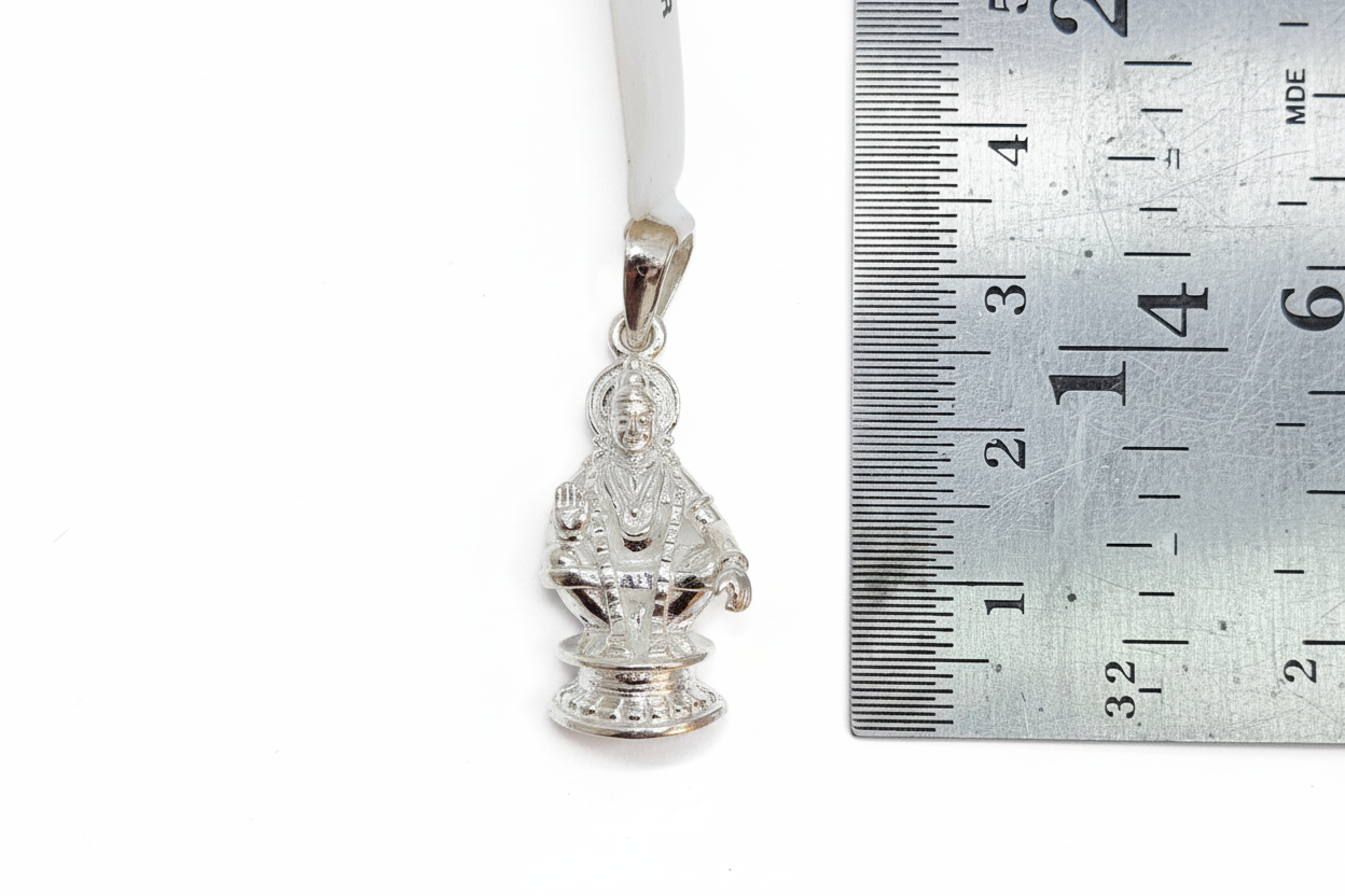 92.5 Silver Ayyappa Swamy Pendant | Devotional Elegant Design | Jewellery