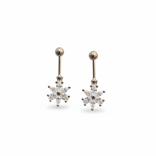 92.5 Silver Flower Bugadi | Stylish Elegant Floral Design | Jewellery pair