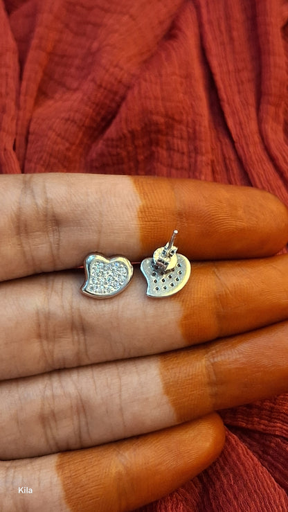 92.5 Silver Simple Studs | Stylish Clean Design | Elegant Jewellery