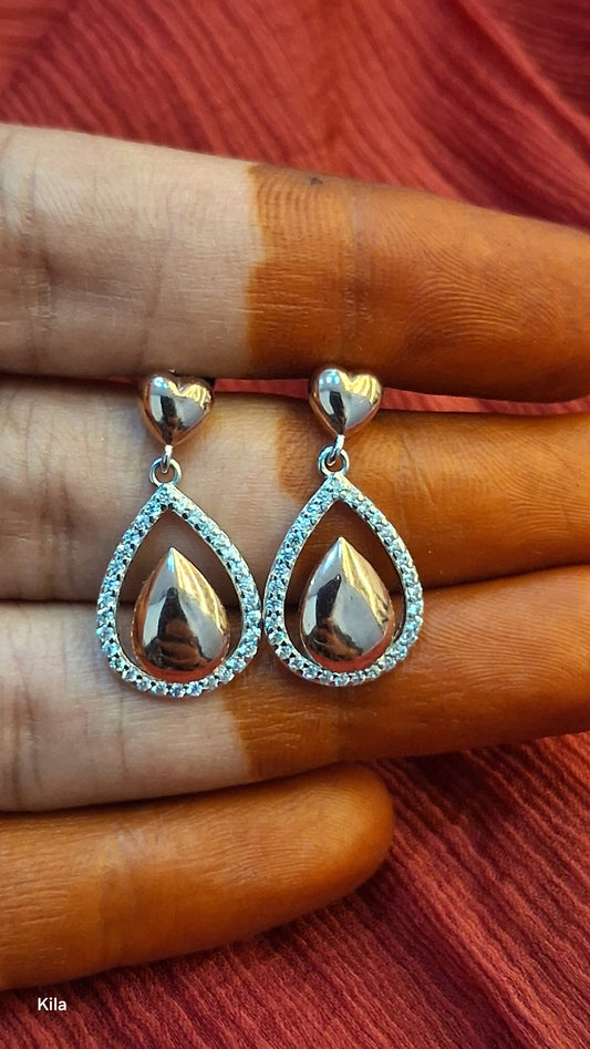92.5 Silver Earrings | Stylish Elegant Design | Fashion Jewellery