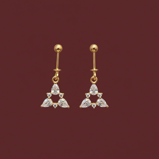 92.5 Silver Triangle Gold Plated Bugadi | Stylish Modern Design | Elegant Jewellery