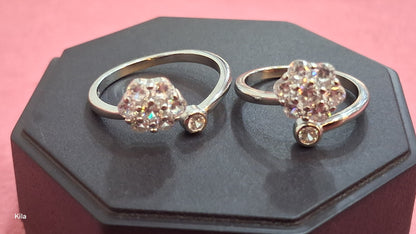 92.5 Silver Flower Toe Rings | Stylish Floral Design | Elegant Jewellery