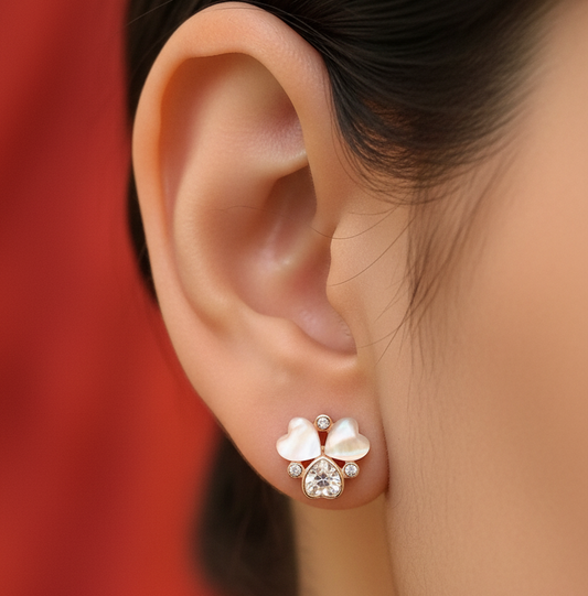 92.5 Silver Rose Gold Plated Studs | Stylish Elegant Design | Premium Jewellery