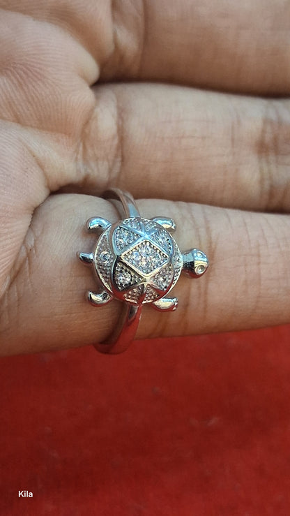 92.5 Silver Elegant Tortoise Ring | Stylish Smooth Finish | Jewellery