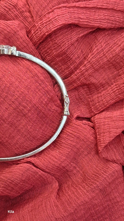92.5 Silver Minimal White Stone Bracelet | Stylish Elegant Design | Premium Jewellery