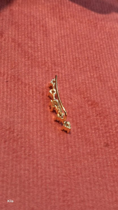 92.5 Silver Premium Gold Plated Earcuff | Refined Modern Design | Stylish Jewellery
