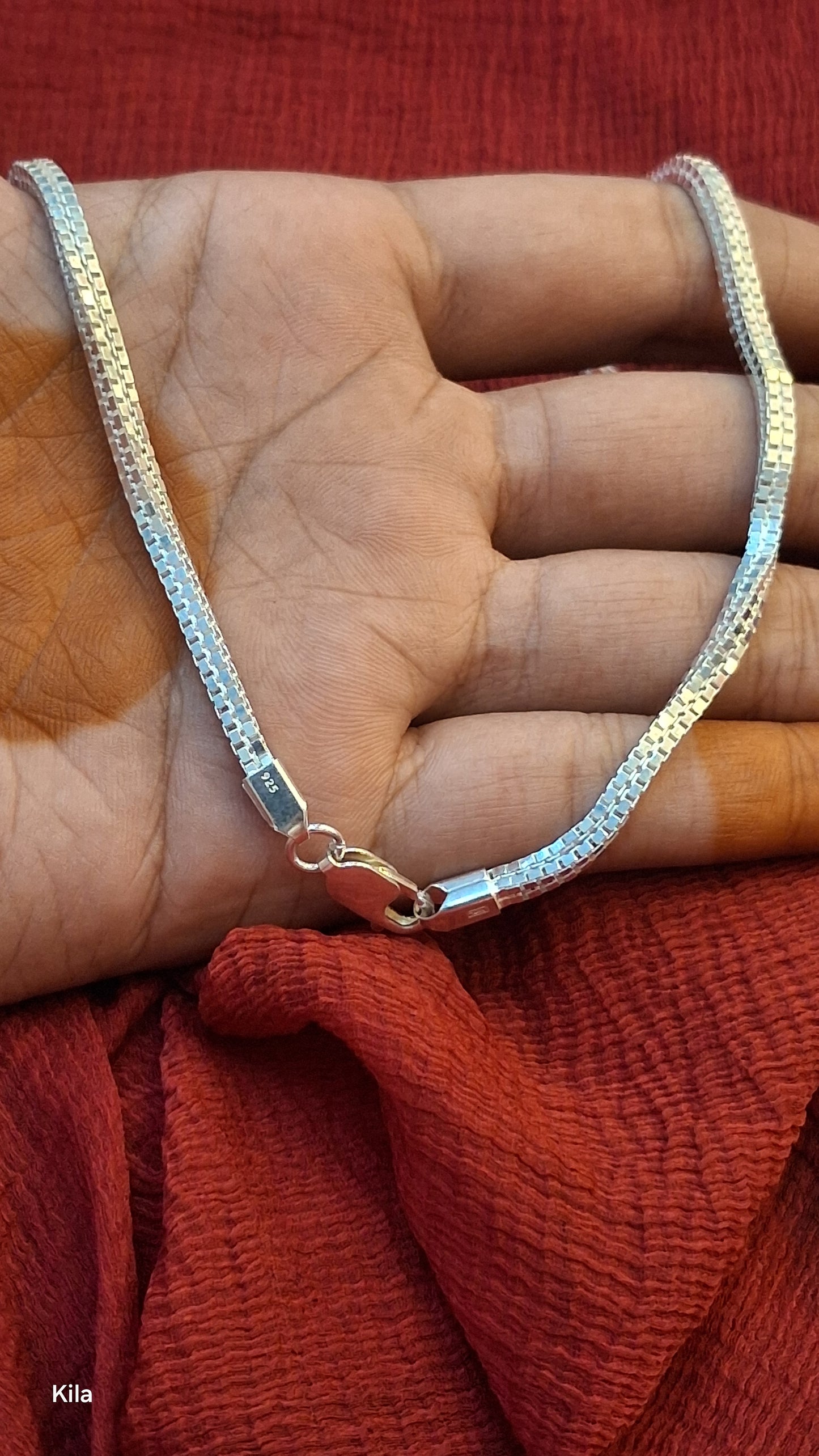 92.5 Silver Men’s Chain 20 Inches | Stylish Smooth Finish | Elegant Jewellery