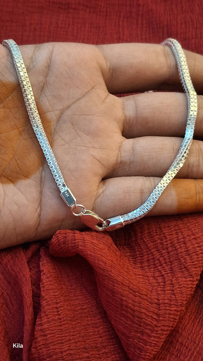 92.5 Silver Men’s Chain 20 Inches | Stylish Smooth Finish | Elegant Jewellery