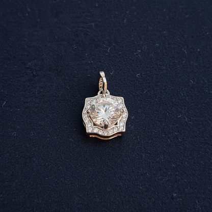 92.5 Silver Classic White Stone Pendant | Minimal Sparkle Design | Jewellery