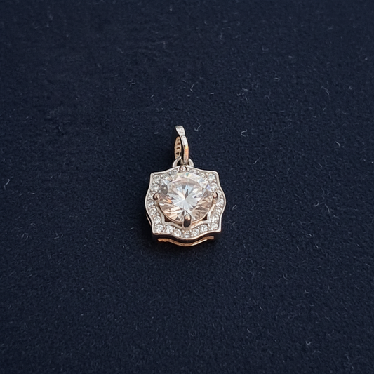 92.5 Silver Classic White Stone Pendant | Minimal Sparkle Design | Jewellery