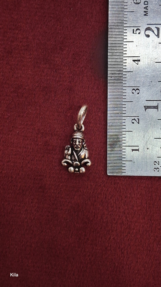 92.5 Silver Sai Baba Pendant | Peace & Faith Design | Spiritual Jewellery
