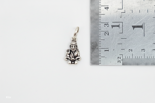 92.5 Silver Sai Baba Pendant | Peace & Faith Design | Spiritual Jewellery