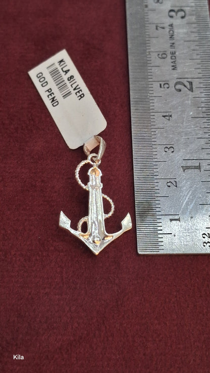 92.5 Silver Anchor Pendant | Stylish Nautical Design | Elegant Jewellery