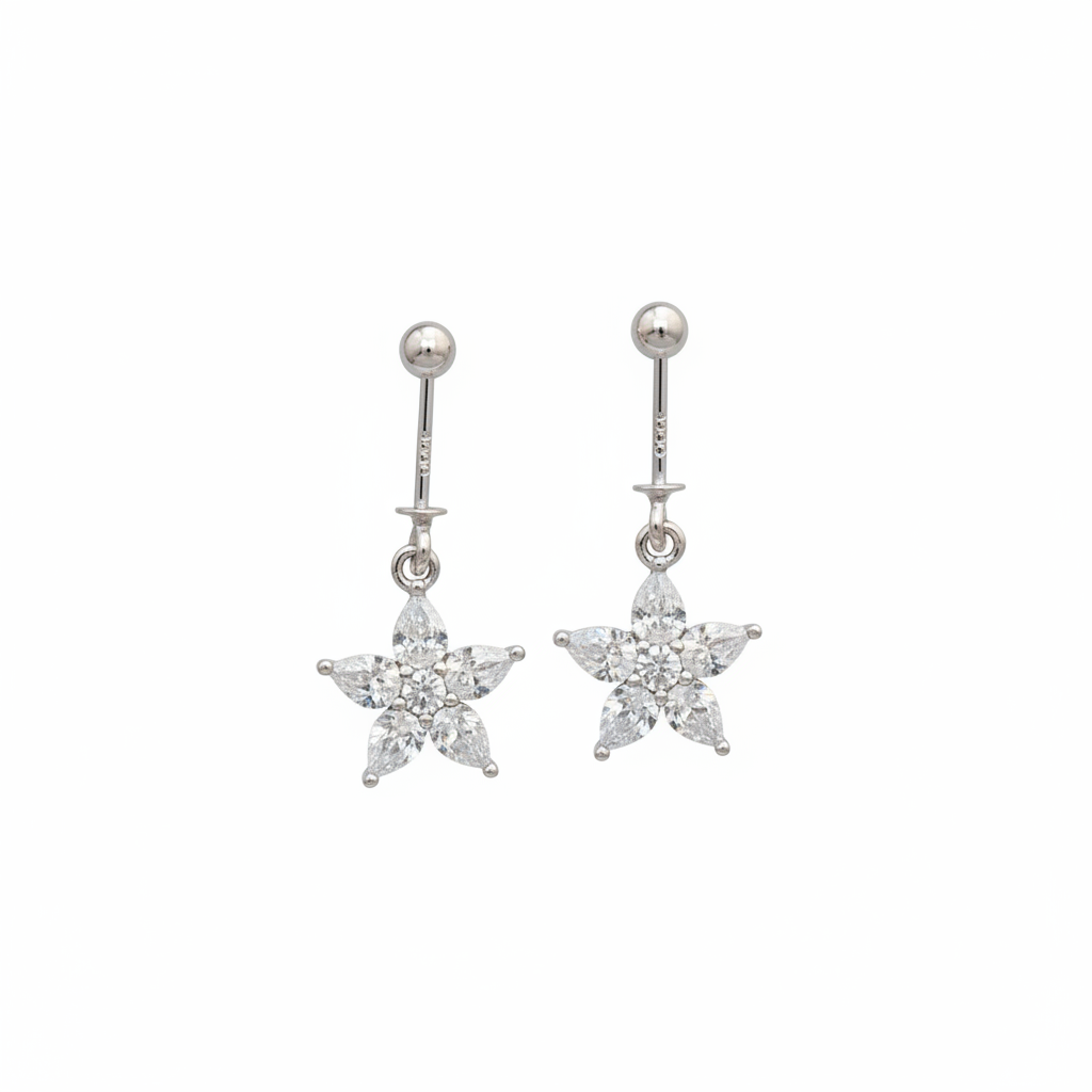 92.5 Silver Flower Bugadi | Stylish Minimal Floral Design | Elegant Jewellery