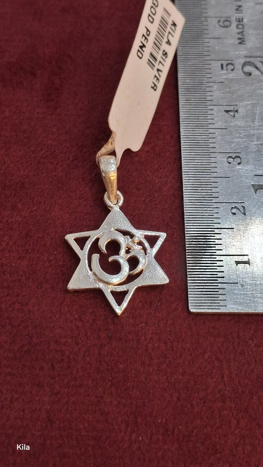 92.5 Silver OM Pendant | Sacred Symbol Design | Spiritual Jewellery