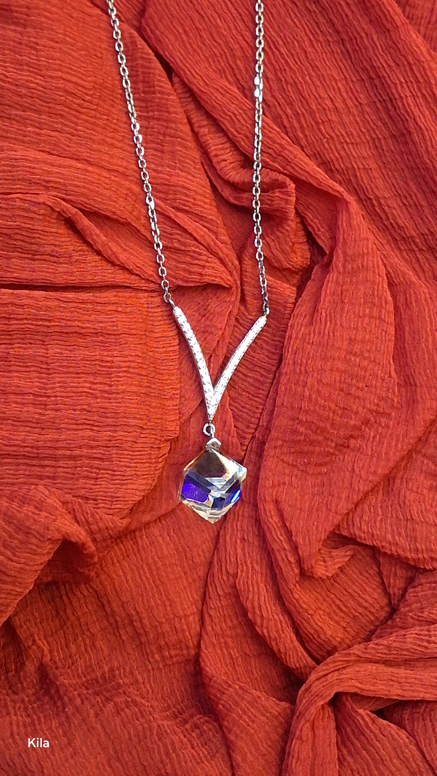 925 Silver Premium Stylish Blue Pendant Chain 18 Inches | Stylish Elegant Design | Jewellery