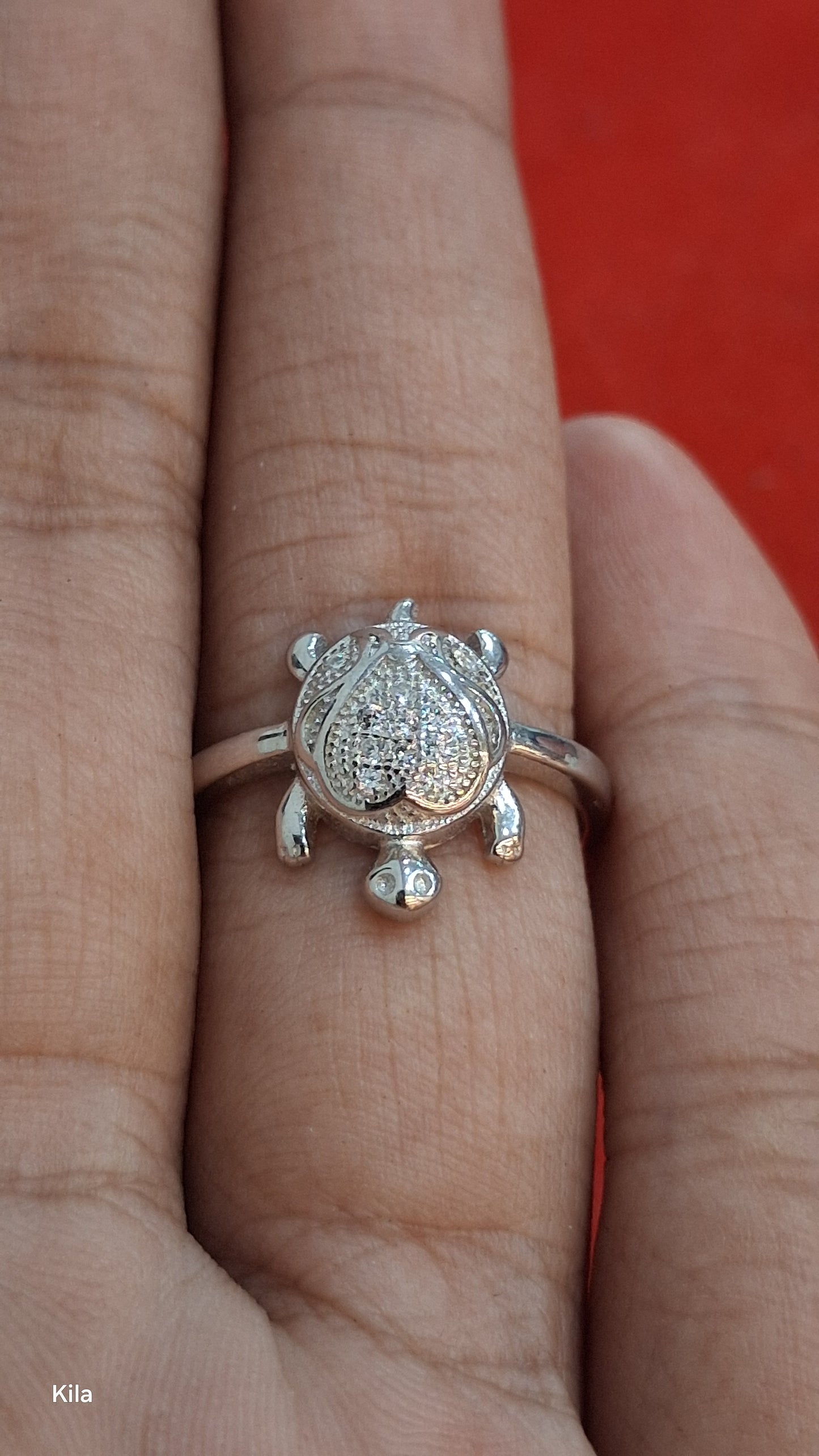 92.5 Silver Heart Tortoise Ring | Romantic Symbolic Design | Stylish Jewellery