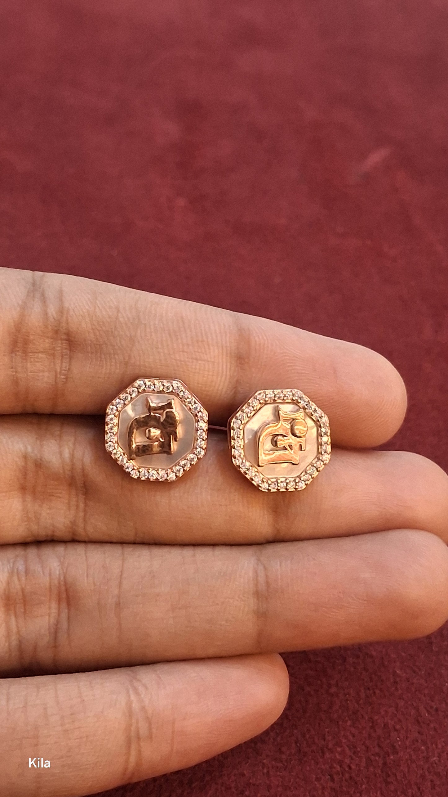 92.5 Silver Rose Gold Studs | Premium Smooth Finish | Elegant Jewellery