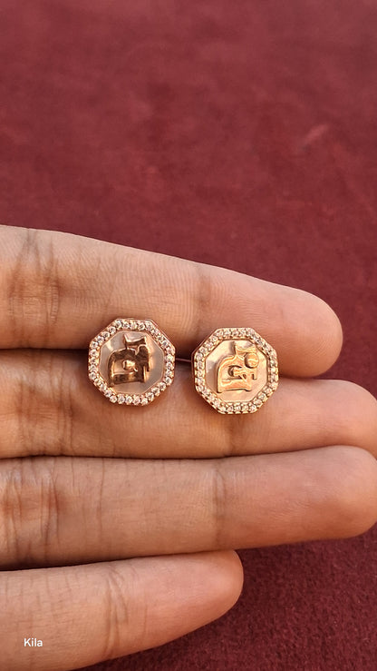 92.5 Silver Rose Gold Studs | Premium Smooth Finish | Elegant Jewellery