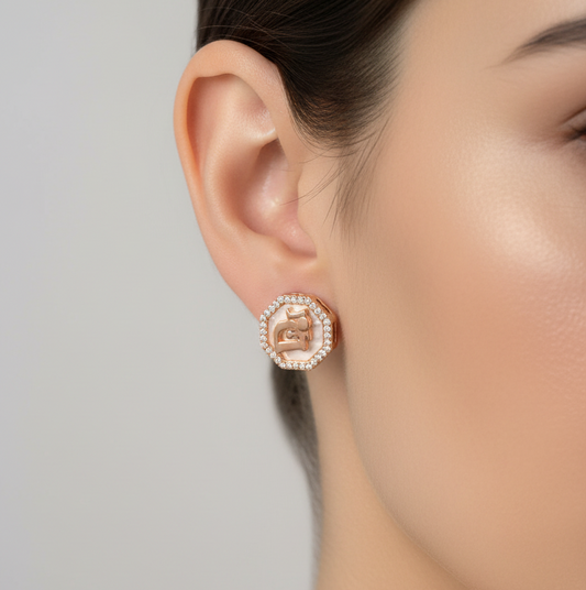 92.5 Silver Rose Gold Studs | Premium Smooth Finish | Elegant Jewellery