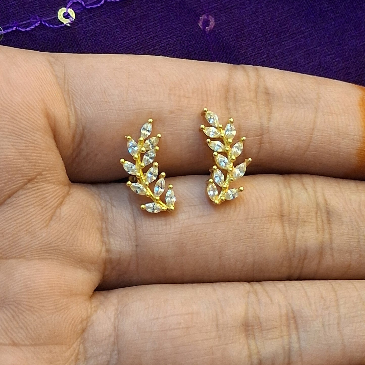 92.5 Silver Gold Plated Second Studs | Stylish Elegant Design | Jewellery