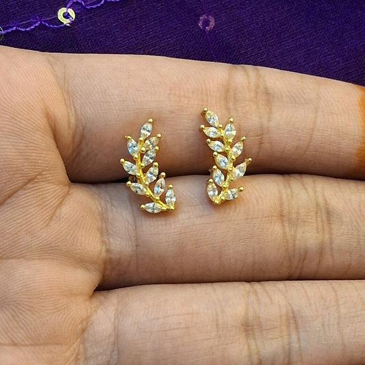 92.5 Silver Gold Plated Second Studs | Stylish Elegant Design | Jewellery