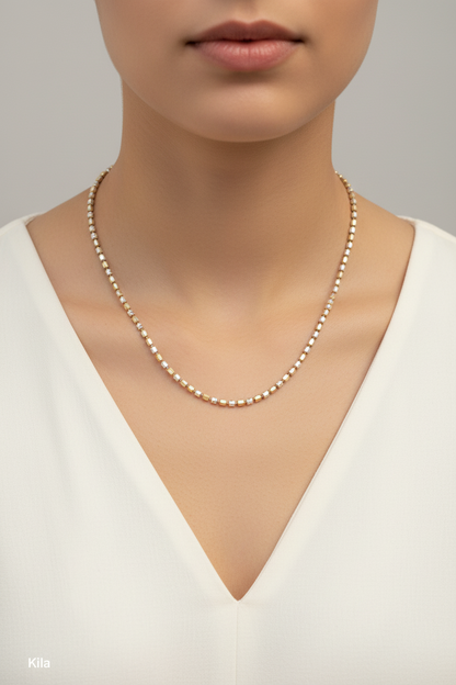 925 Silver Premium Dual Tone Chain 18 Inches | Stylish Elegant Design | Jewellery