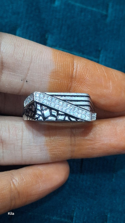 92.5 Silver Men’s Ring Size 23 | Stylish Bold Finish | Elegant Fashion Jewellery