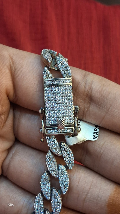 92.5 Silver Cuban Men’s Chain 19 Inches | Stylish Strong Design | Elegant Jewellery